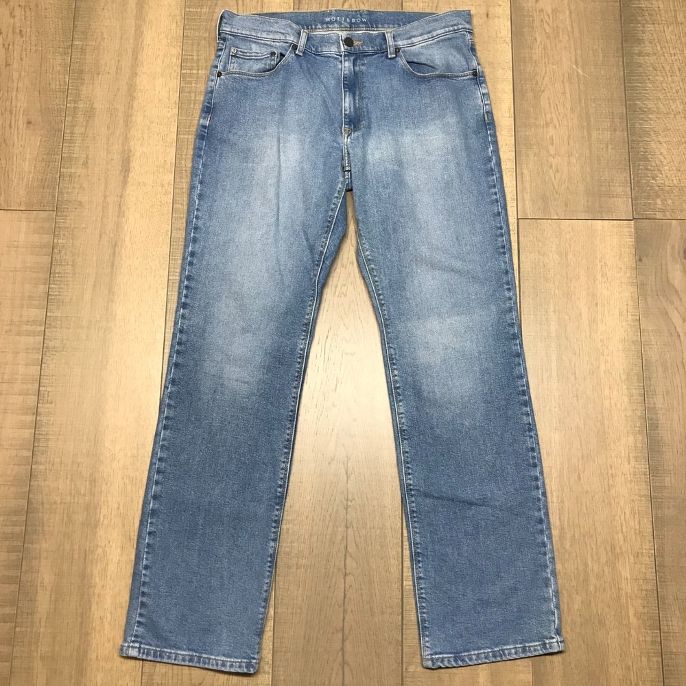 Mott & Bow Jeans Mens Size 35 X 32 Straight Benson Blue Denim Stretch Comfort